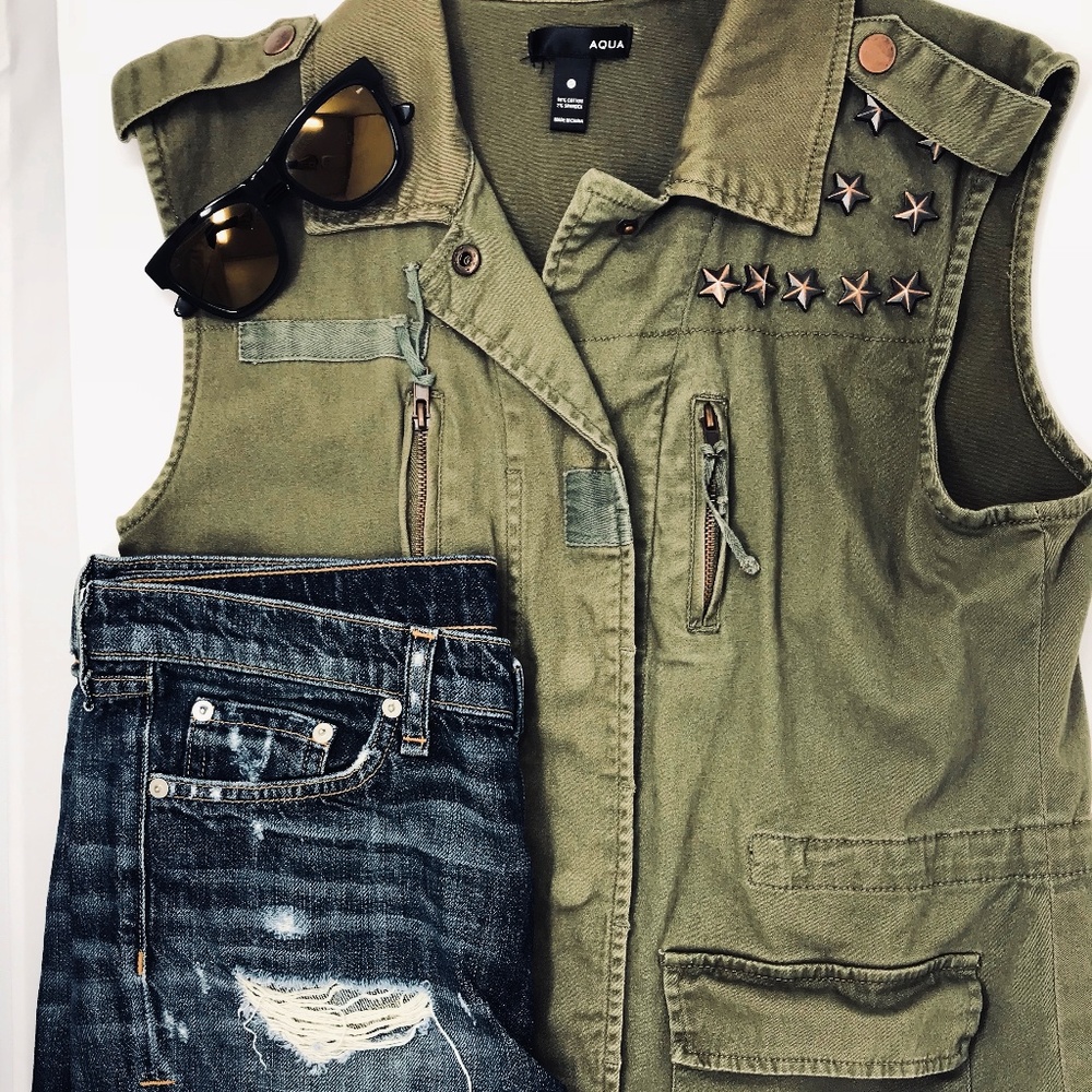 Bloomingdale's Distressed Army Vest